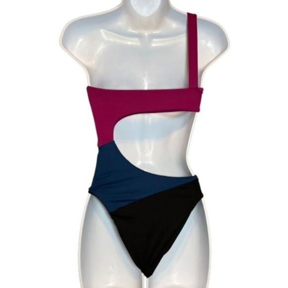 The Bikini Lab Colorblocked Cutout One-Piece Swimsuit, XXS - Picture 2 of 8